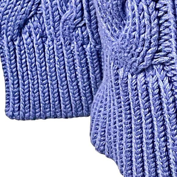 L.L. Bean Chunky Cable Knit Cotton Turtleneck Sweater M — Cozy Cottagecore Pullo - Picture 9 of 14